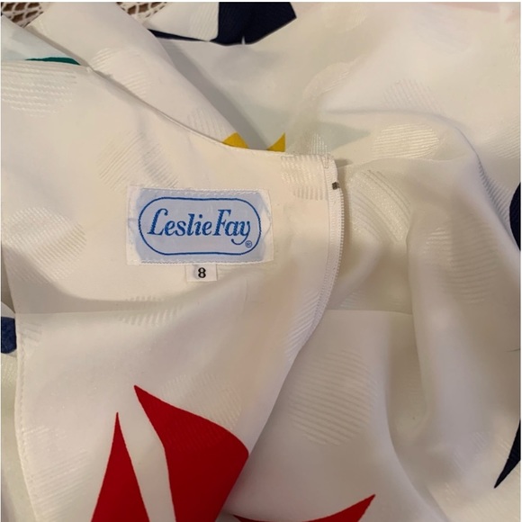 Vintage 80s Leslie Fay Polka Dot Dress - Picture 10 of 10